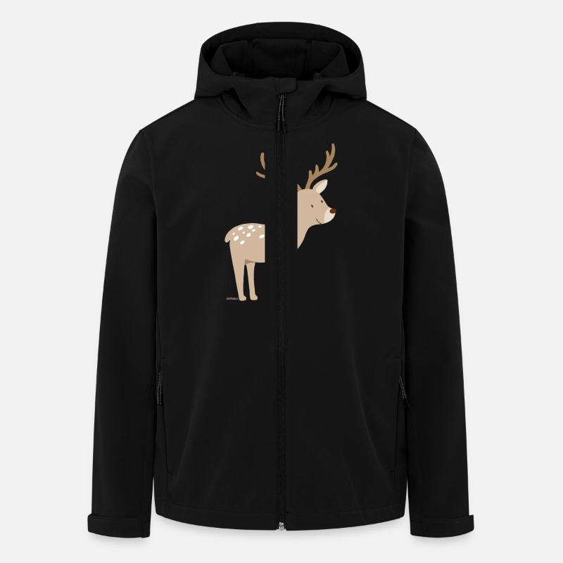 Hirsch - Recycelte Männer Softshell-Jacke von Stanley/Stella - Schwarz