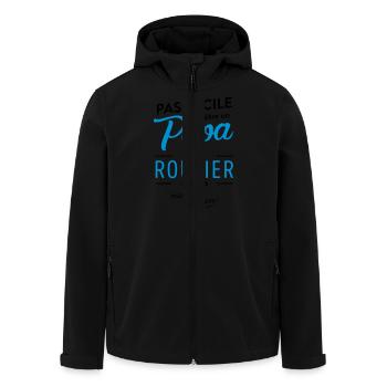 papa routier - Veste softshell homme en polyester recyclé Stanley/Stella - noir - Devant - AI Model Male 185 light (185cm)