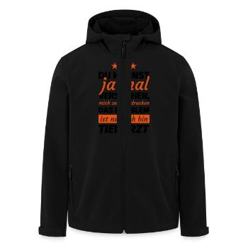 Tierarzt - Recycelte Männer Softshell-Jacke von Stanley/Stella - Schwarz - Vorne - AI Model Male 185 light (185cm)