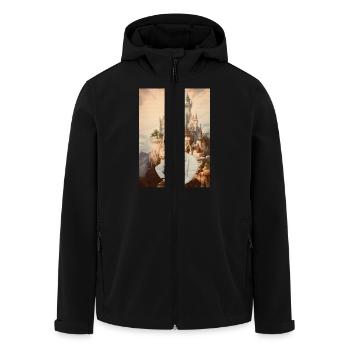 Ludwig at Schloss Falkenstein - Recycelte Männer Softshell-Jacke von Stanley/Stella - Schwarz - Vorne - AI Model Male 185 light (185cm)