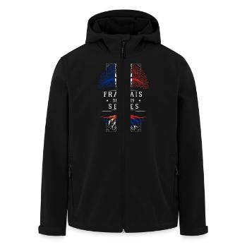 Racines Serbes - Veste softshell homme en polyester recyclé Stanley/Stella - noir - Devant - AI Model Male 185 light (185cm)