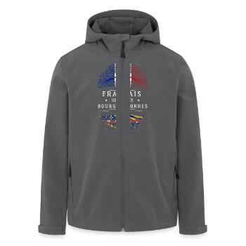 Racines Bourguignonnes - Veste softshell homme en polyester recyclé Stanley/Stella - noir - Devant - AI Model Male 185 light (185cm)