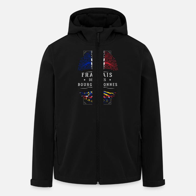 Racines Bourguignonnes - Veste softshell homme en polyester recyclé Stanley/Stella - noir