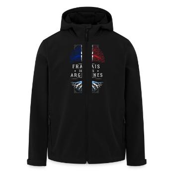 Racines Argentines - Veste softshell homme en polyester recyclé Stanley/Stella - noir - Devant - AI Model Male 185 light (185cm)
