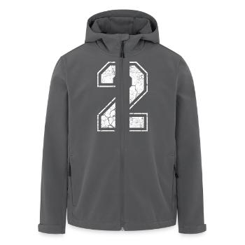 2 two zwei white weiss (de) - Recycelte Männer Softshell-Jacke von Stanley/Stella - Anthrazit - Vorne - AI Model Male 185 light (185cm)