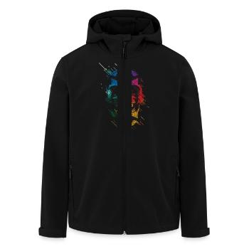 Geometrische Schädel - Recycelte Männer Softshell-Jacke von Stanley/Stella - Schwarz - Vorne - AI Model Male 185 light (185cm)
