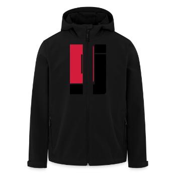 DJ - Men’s Recycled Softshell Jacket by Stanley/Stella - black - Front - AI Model Male 185 light (185cm)
