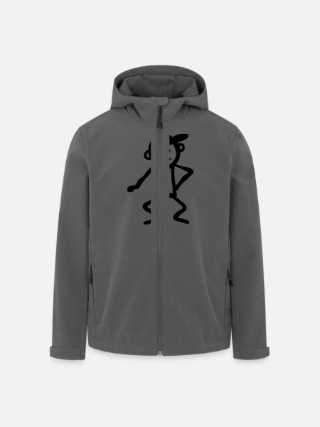 Lustiges Strichmännchen - Recycelte Männer Softshell-Jacke von Stanley/Stella - Schwarz