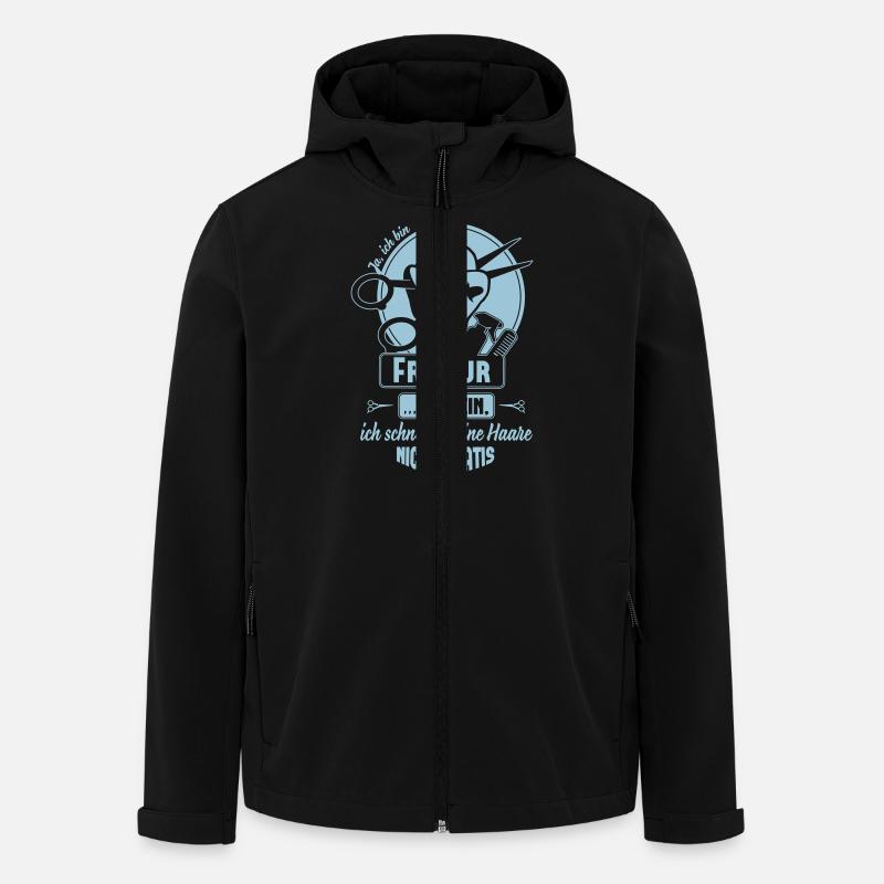 Ja ich bin Friseur - Recycelte Männer Softshell-Jacke von Stanley/Stella - Schwarz