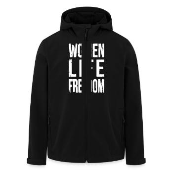 Women life freedom iran - Recycelte Männer Softshell-Jacke von Stanley/Stella - Schwarz - Vorne - AI Model Male 185 light (185cm)