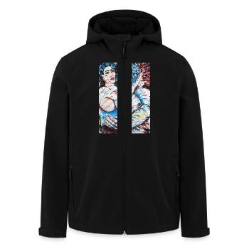 Escort Girl - Men’s Recycled Softshell Jacket by Stanley/Stella - black - Front - AI Model Male 185 light (185cm)