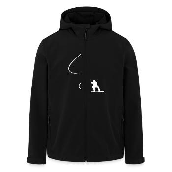 Snowboarder, Kurve, Downhill, Freerider, Winter - Recycelte Männer Softshell-Jacke von Stanley/Stella - Schwarz - Vorne - AI Model Male 185 light (185cm)