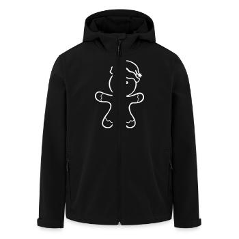 Bonhomme en pain d’épices - Veste softshell homme en polyester recyclé Stanley/Stella - noir - Devant - AI Model Male 185 light (185cm)