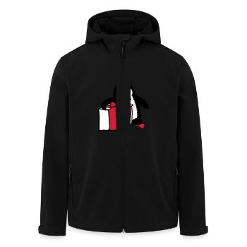 Penguin Birthday Gift Party Celebrate Hat Child - Men’s Recycled Softshell Jacket by Stanley/Stella - black - Front - AI Model Male 185 light (185cm)