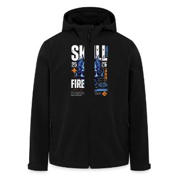 Blue Skull Weiss - Recycelte Männer Softshell-Jacke von Stanley/Stella - Schwarz - Vorne - AI Model Male 185 light (185cm)
