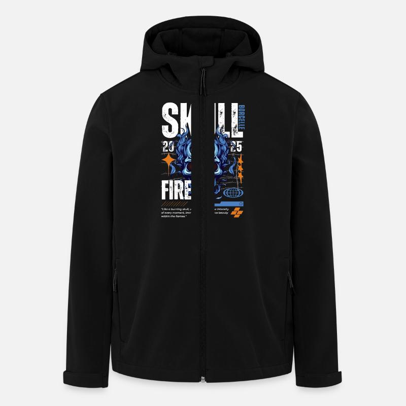 Blue Skull White - Men’s Recycled Softshell Jacket by Stanley/Stella - black
