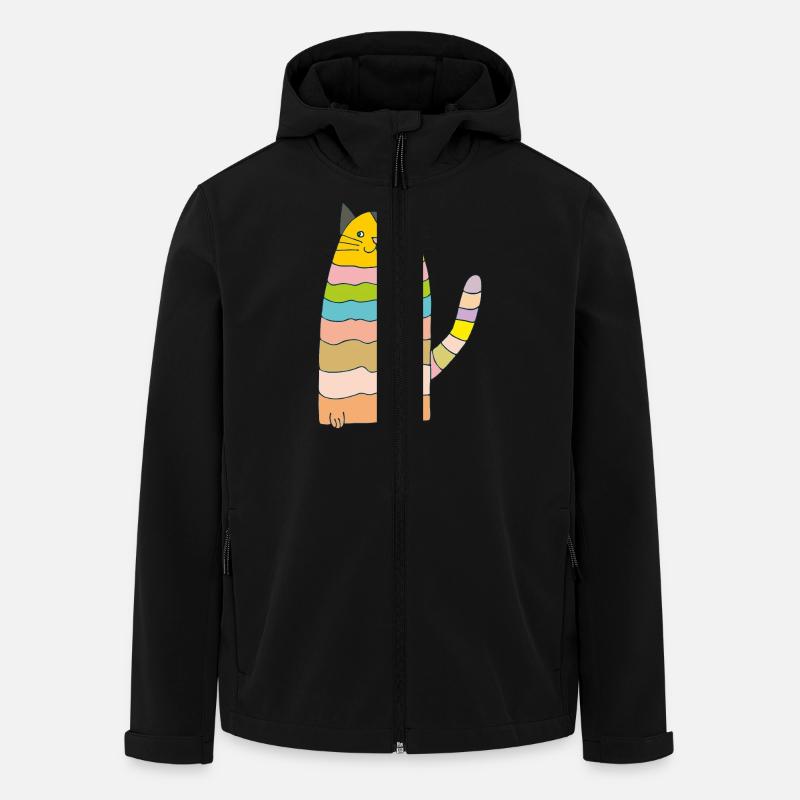 katze geringelt - Recycelte Männer Softshell-Jacke von Stanley/Stella - Schwarz