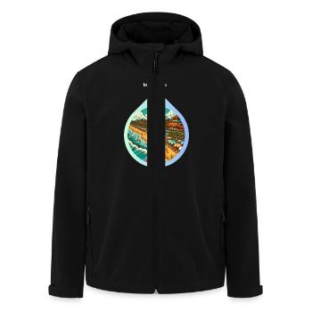 Conception AI : Magnifique plage à Bali, Indonésie. - Veste softshell homme en polyester recyclé Stanley/Stella - noir - Devant - AI Model Male 185 light (185cm)