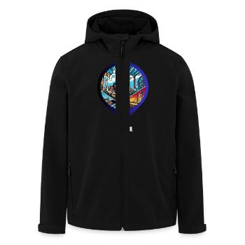 AI Design: Comic-Stadtmotiv von Istanbul - Recycelte Männer Softshell-Jacke von Stanley/Stella - Schwarz - Vorne - AI Model Male 185 light (185cm)