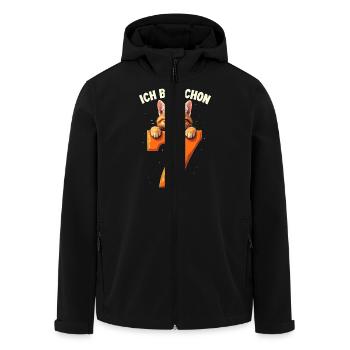 7ème anniversaire fille garçon chat je suis belle - Veste softshell homme en polyester recyclé Stanley/Stella - noir - Devant - AI Model Male 185 light (185cm)