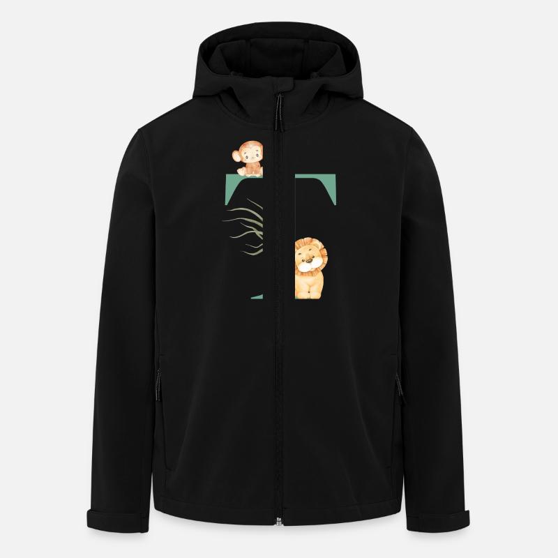 Letter t green jungle animals - Men’s Recycled Softshell Jacket by Stanley/Stella - black