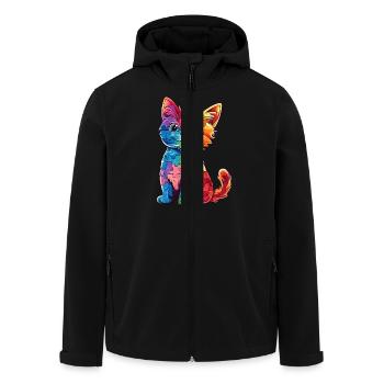 Autisme Chat Autiste - Veste softshell homme en polyester recyclé Stanley/Stella - noir - Devant - AI Model Male 185 light (185cm)