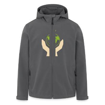 Eco Warrior – Sauvons notre planète - Veste softshell homme en polyester recyclé Stanley/Stella - noir - Devant - AI Model Male 185 light (185cm)