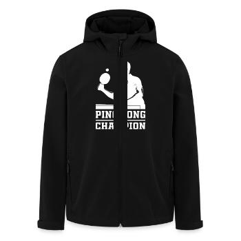 Champion Ping Pong Saying Gift Sports - Men’s Recycled Softshell Jacket by Stanley/Stella - black - Front - AI Model Male 185 light (185cm)