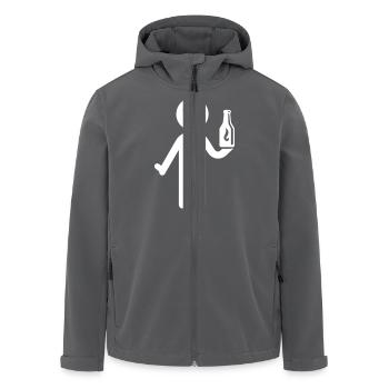 Bier Trinken Strichmännchen - Recycelte Männer Softshell-Jacke von Stanley/Stella - Schwarz - Vorne - AI Model Male 185 light (185cm)