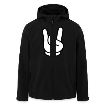 Hand Comic Party Zeichen - Recycelte Männer Softshell-Jacke von Stanley/Stella - Schwarz - Vorne - AI Model Male 185 light (185cm)