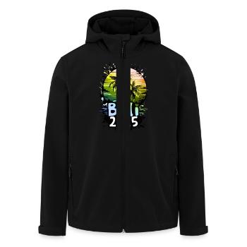 Bali 2025 Urlaub Palmen - Recycelte Männer Softshell-Jacke von Stanley/Stella - Schwarz - Vorne - AI Model Male 185 light (185cm)