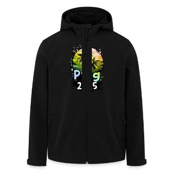 Prag 2025 Urlaub Palmen - Recycelte Männer Softshell-Jacke von Stanley/Stella - Schwarz - Vorne - AI Model Male 185 light (185cm)