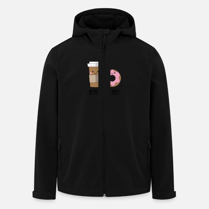 Beste Freunde: Better together - Coffe and Donut - Recycelte Männer Softshell-Jacke von Stanley/Stella - Schwarz