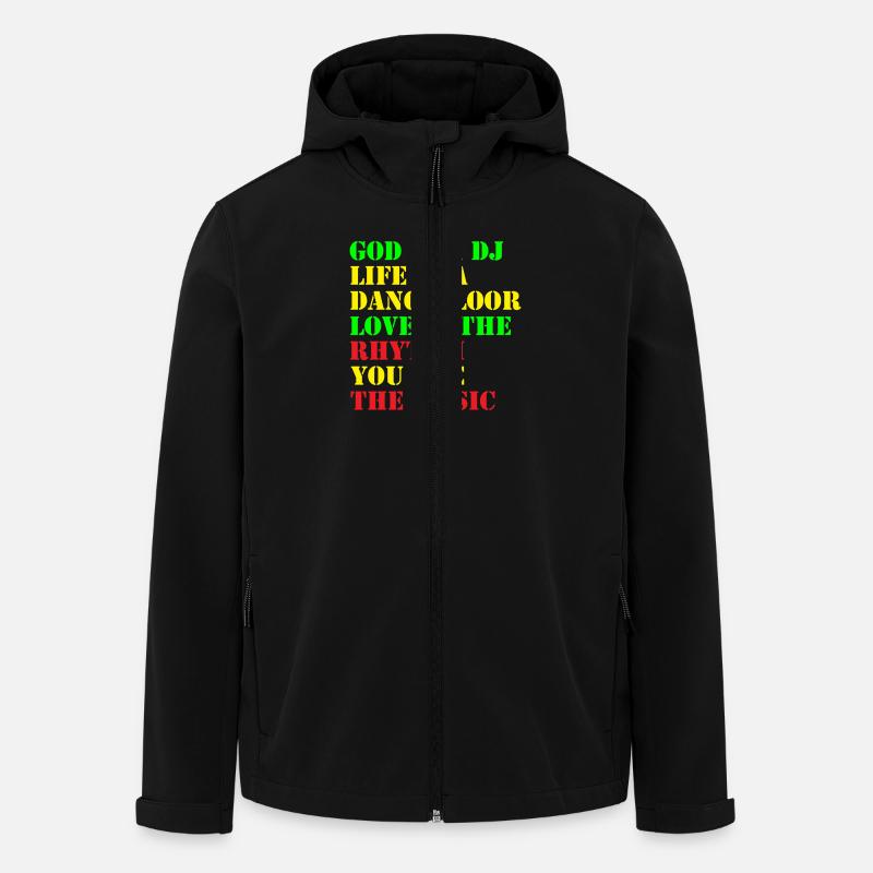 god is a dj - Men’s Recycled Softshell Jacket by Stanley/Stella - black