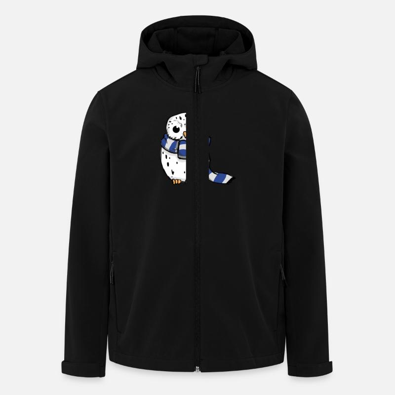 Schneeeule Blau-Weiß - Recycelte Männer Softshell-Jacke von Stanley/Stella - Schwarz