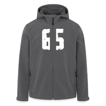 65 Number Vintage - Men’s Recycled Softshell Jacket by Stanley/Stella - black - Front - AI Model Male 185 light (185cm)