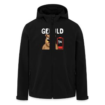 Geduld 1% Bär Braunbär Bürohumor - Recycelte Männer Softshell-Jacke von Stanley/Stella - Schwarz - Vorne - AI Model Male 185 light (185cm)