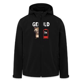 Geduld 1% Waschbär Bürohumor - Recycelte Männer Softshell-Jacke von Stanley/Stella - Schwarz - Vorne - AI Model Male 185 light (185cm)