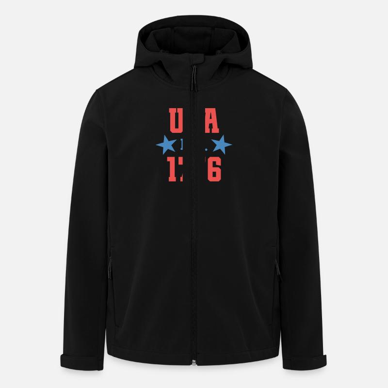 USA Est 1776 - Recycelte Männer Softshell-Jacke von Stanley/Stella - Schwarz