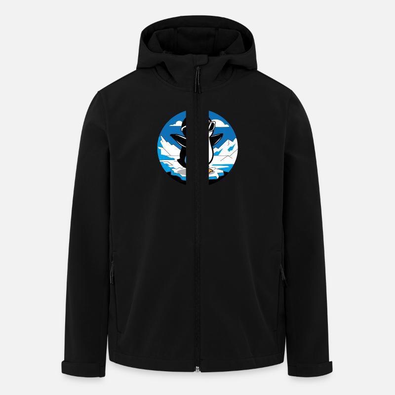 Der coole Pinguin - Recycelte Männer Softshell-Jacke von Stanley/Stella - Schwarz