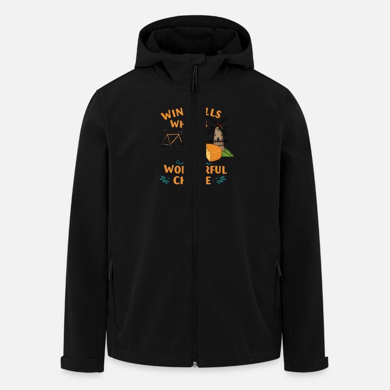 Windmühlen, Laibe und Käse! - Recycelte Männer Softshell-Jacke von Stanley/Stella - Schwarz