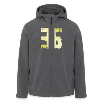 36 Nombre Vintage - Veste softshell homme en polyester recyclé Stanley/Stella - noir - Devant - AI Model Male 185 light (185cm)