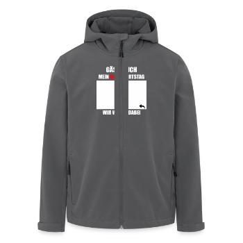 Unterschriften zum 60. Geburtstag - Gästebuch - Recycelte Männer Softshell-Jacke von Stanley/Stella - Schwarz - Vorne - AI Model Male 185 light (185cm)