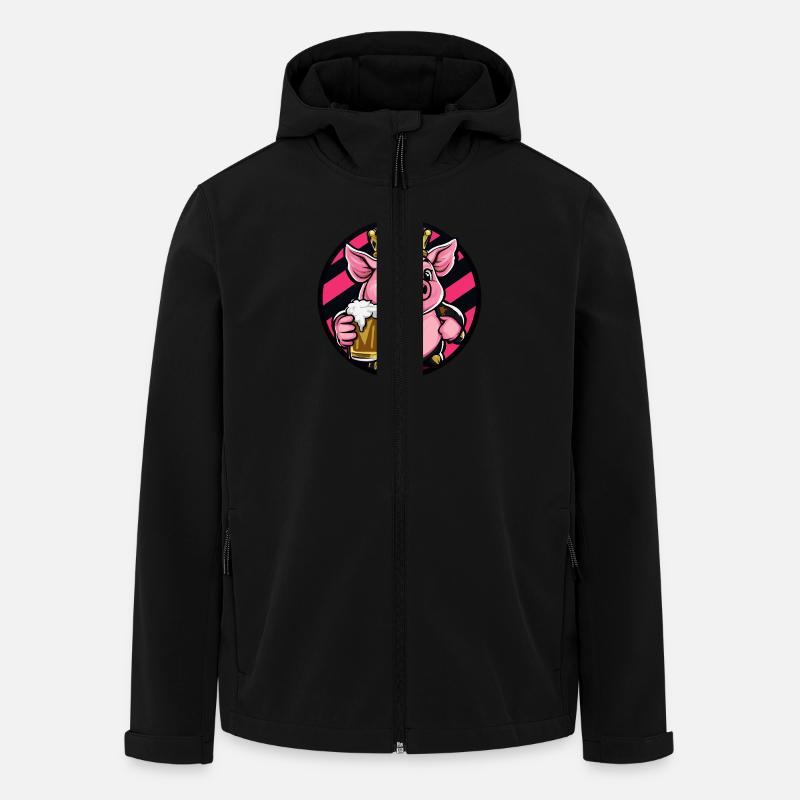 Schwein Bier - Recycelte Männer Softshell-Jacke von Stanley/Stella - Schwarz