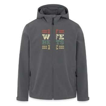 My wife beats me - Veste softshell homme en polyester recyclé Stanley/Stella - noir - Devant - AI Model Male 185 light (185cm)