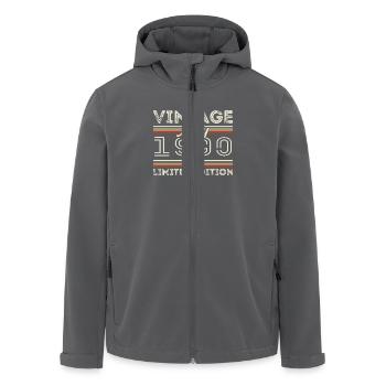 Mai 1990 Anniversaire 1990, Légendaire depuis mai 1990 - Veste softshell homme en polyester recyclé Stanley/Stella - noir - Devant - AI Model Male 185 light (185cm)