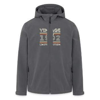 Mai 1992 Anniversaire 1992, Légendaire depuis mai 1992 - Veste softshell homme en polyester recyclé Stanley/Stella - noir - Devant - AI Model Male 185 light (185cm)