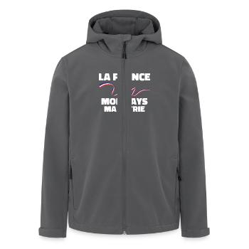 Patriote la france mon pays ma patrie - Veste softshell homme en polyester recyclé Stanley/Stella - charbon - Devant - AI Model Male 185 light (185cm)