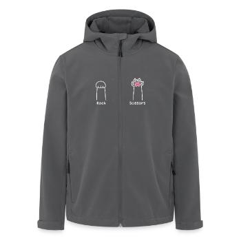 Rock Paper Scissors Hand Game Cute Paw Funny Cat - Men’s Recycled Softshell Jacket by Stanley/Stella - anthracite - Front - AI Model Male 185 light (185cm)