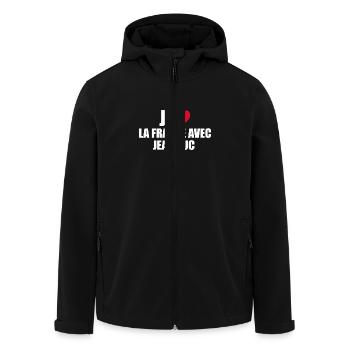 j'aime la France avec Jean Luc - Veste softshell homme en polyester recyclé Stanley/Stella - noir - Devant - AI Model Male 185 light (185cm)